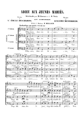 Giacomo Meyerbeer - Adieu aux jeunes mariés